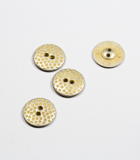 2 Hole Gold Spotted Metal Button Size 24L x10
